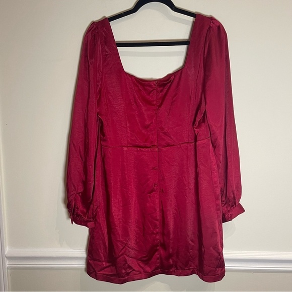 Lulus Got The Love Red Satin Square-Neck Mini Dress Size XL - Picture 6 of 11
